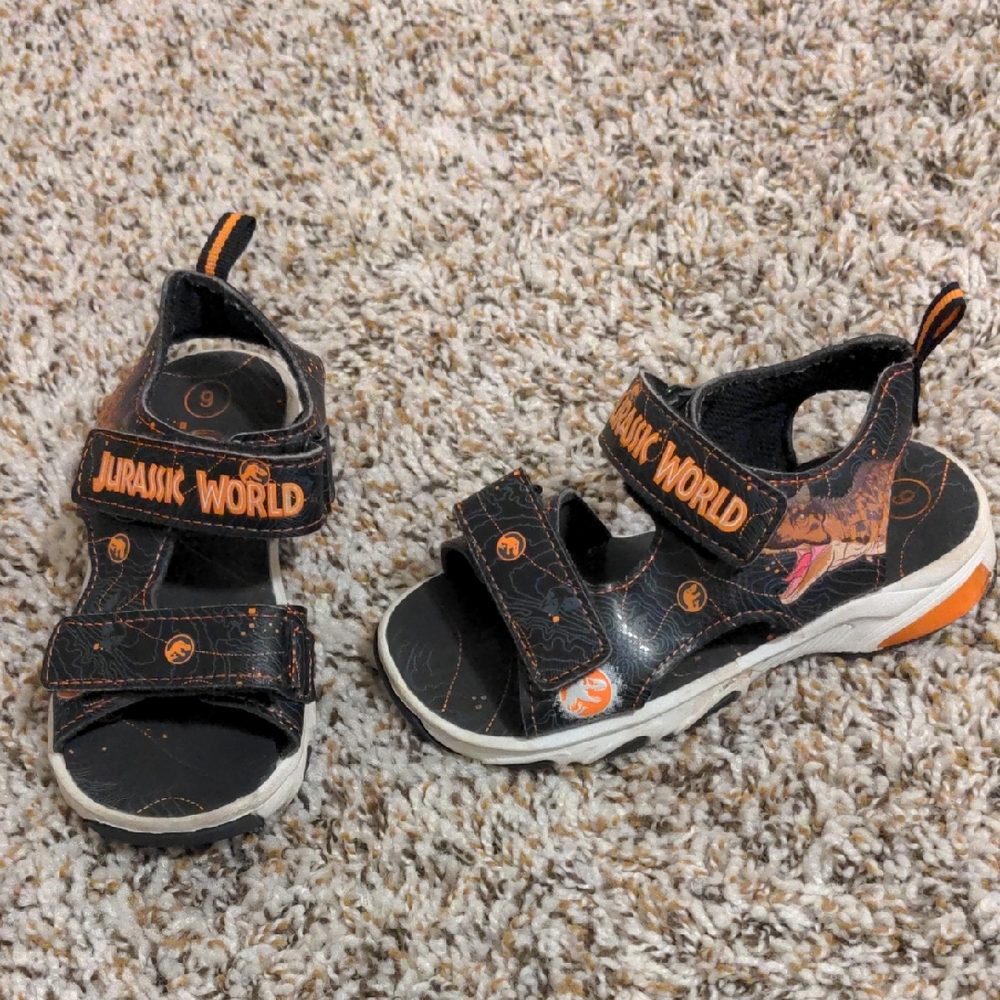 Black and Orange Sporty Sandals with Adjustable Straps